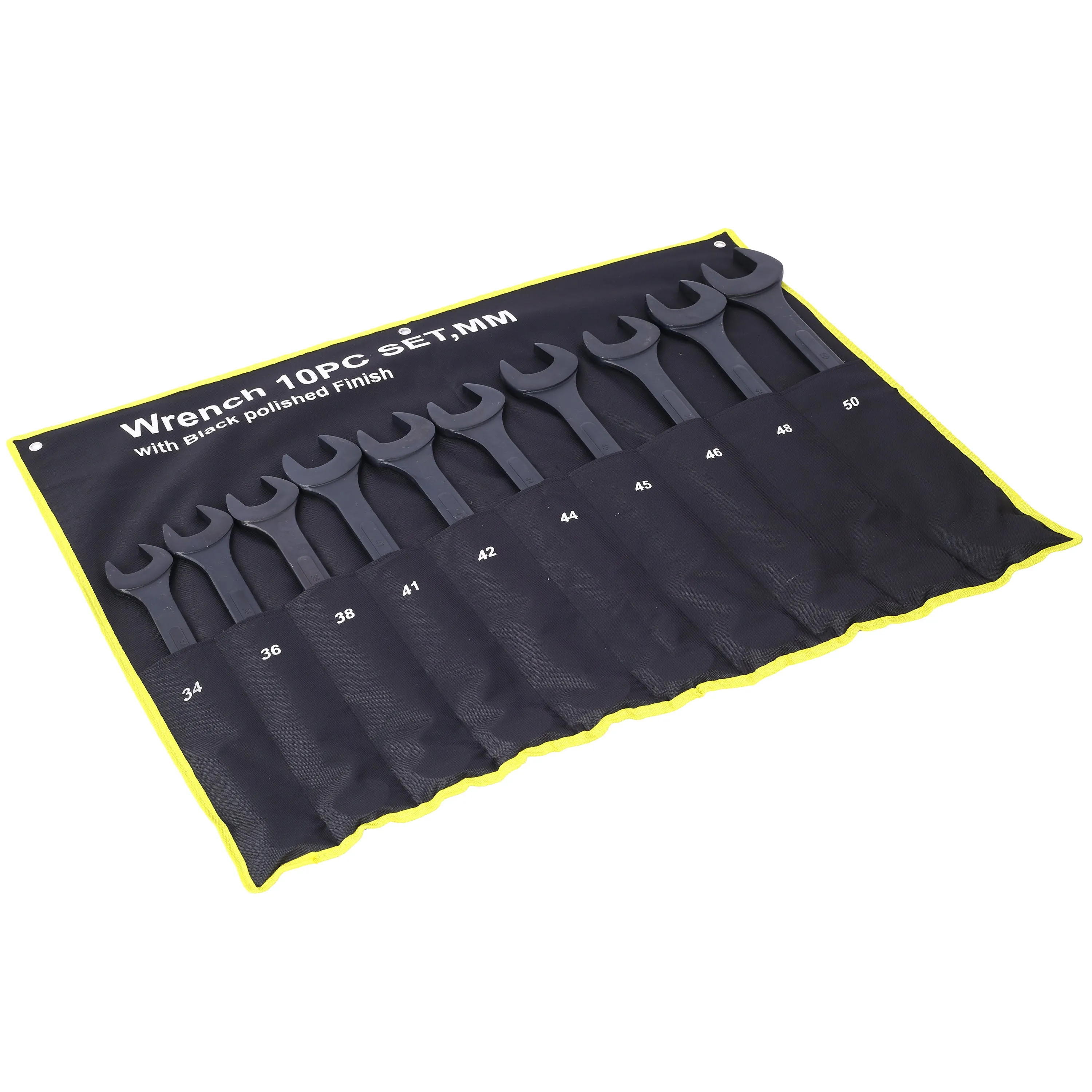 Metric Jumbo Combination Wrench Set Extra Large,10 PC  Metric  Black-Oxide Jumbo Combo Wrench Set 34-50mm with pouch