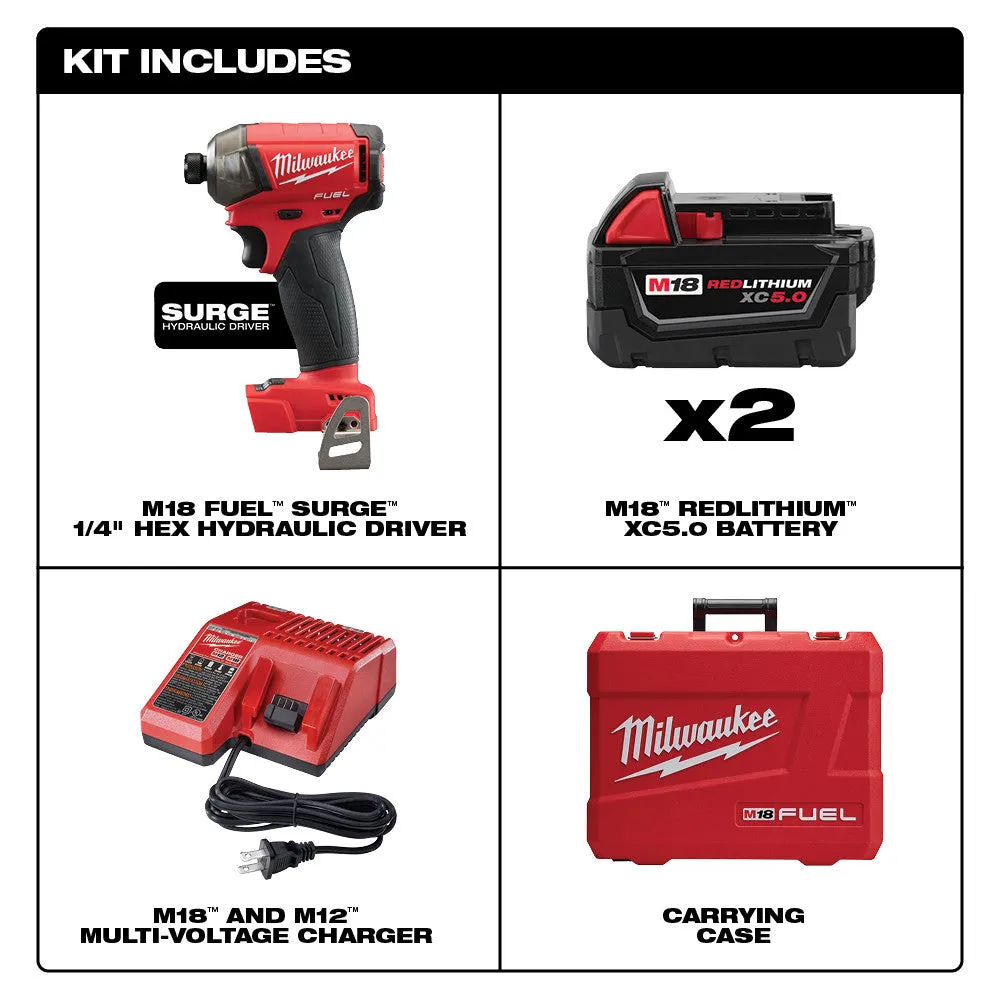 Milwaukee 2760-22 M18 FUEL™ SURGE™ 1/4 in. Hex Hydraulic Driver Kit