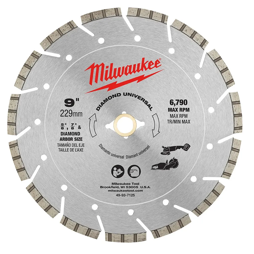 Milwaukee 49-93-7125 9" Diamond Universal Cutting Blade