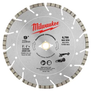 Milwaukee 49-93-7125 9" Diamond Universal Cutting Blade