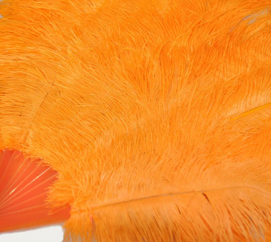 orange XL 2 layers Ostrich Feather Fan 34"x 60"