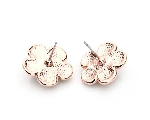 Petal Black Stud Earrings for Women