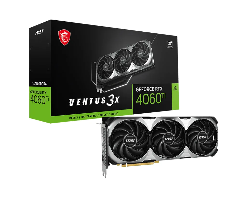 Rtx 4060 Ti 16Gb Msi Ventus 3X Oc Ddr6 3Fan