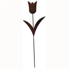 Rusted Tulip Garden Stake