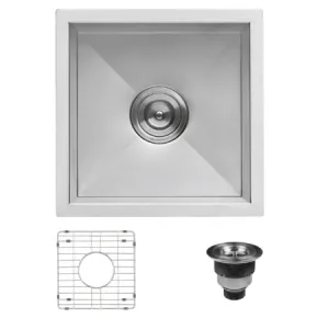 Ruvati 13 x 15 inch Undermount 16 Gauge Zero Raduis Bar Prep Kitchen Sink Stainless Steel Single Bowl - RVH7113