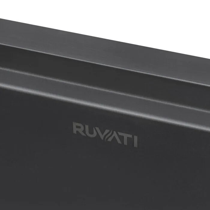 Ruvati 27 inch Gunmetal Black Stainless Steel Workstation Undermount Kitchen Sink Single Bowl – RVH6527BL