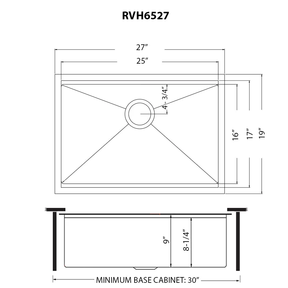 Ruvati 27 inch Gunmetal Black Stainless Steel Workstation Undermount Kitchen Sink Single Bowl – RVH6527BL