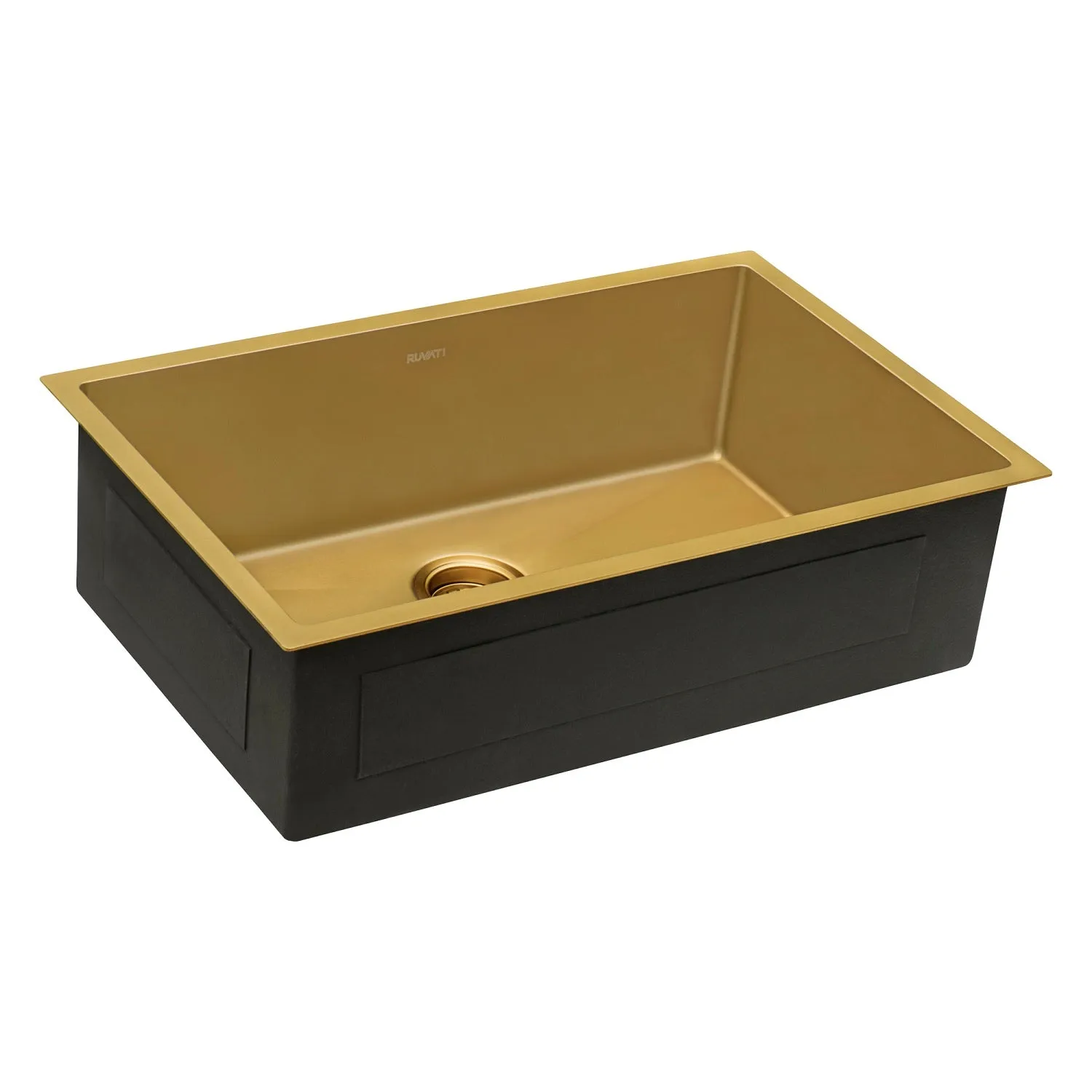 Ruvati 27-inch Undermount Satin Brass Matte Gold Stainless Steel Kitchen Sink 16 Gauge Single Bowl – RVH6127GG