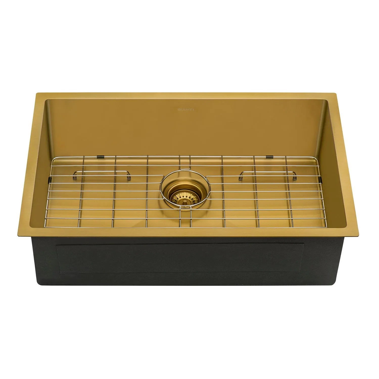 Ruvati 27-inch Undermount Satin Brass Matte Gold Stainless Steel Kitchen Sink 16 Gauge Single Bowl – RVH6127GG