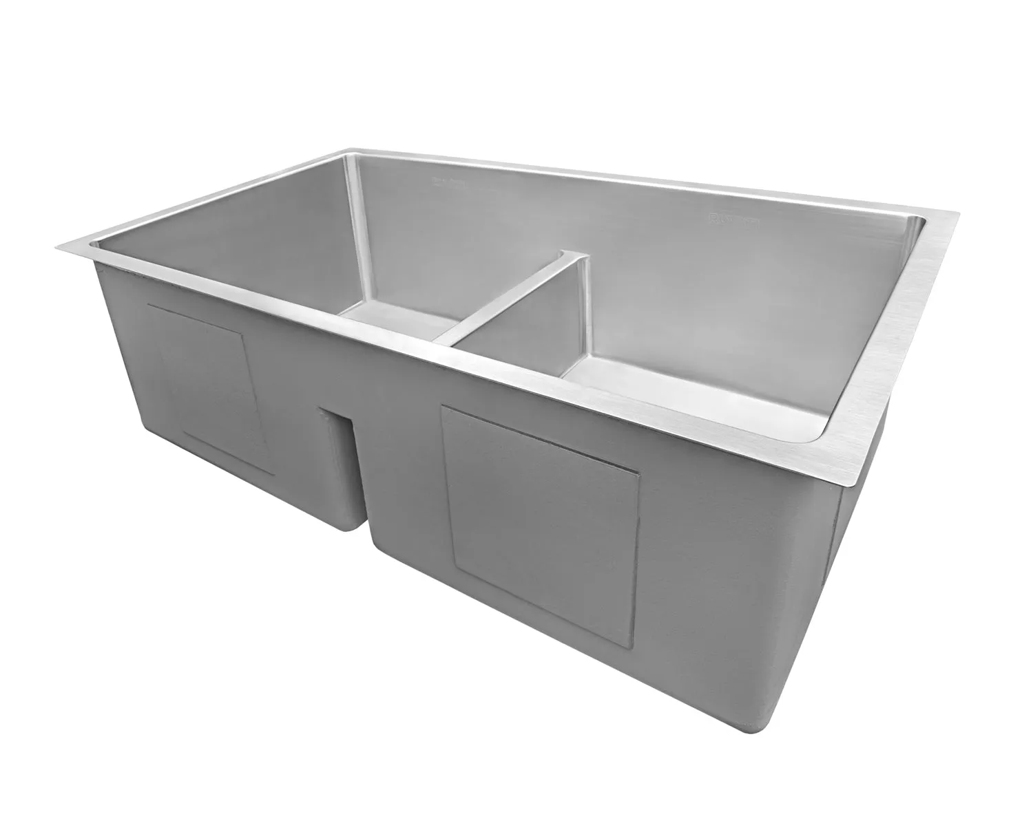 Ruvati 30-inch Low-Divide Undermount Tight Radius 50/50 Double Bowl 16 Gauge Stainless Steel Kitchen Sink - RVH7355