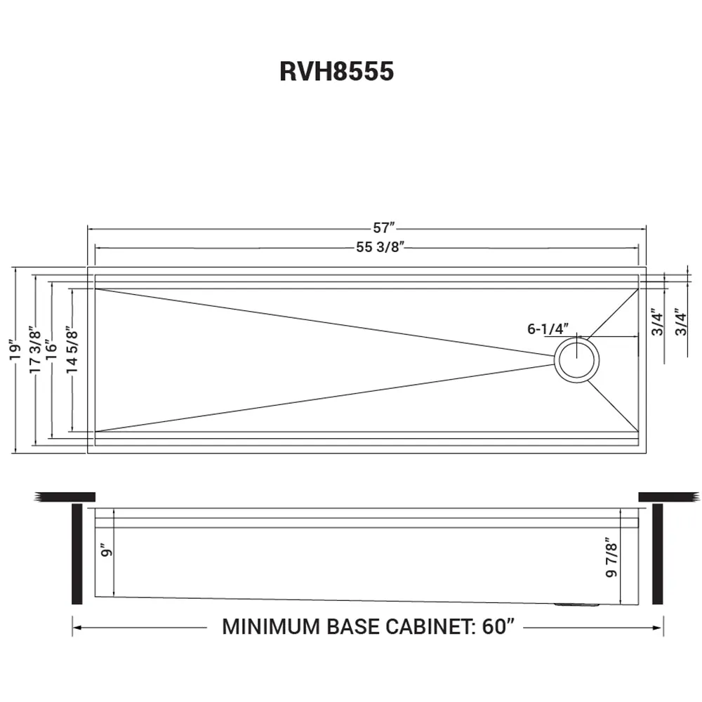 Ruvati 57-inch Workstation Two-Tiered Ledge Kitchen Sink Undermount 16 Gauge Stainless Steel - RVH8555