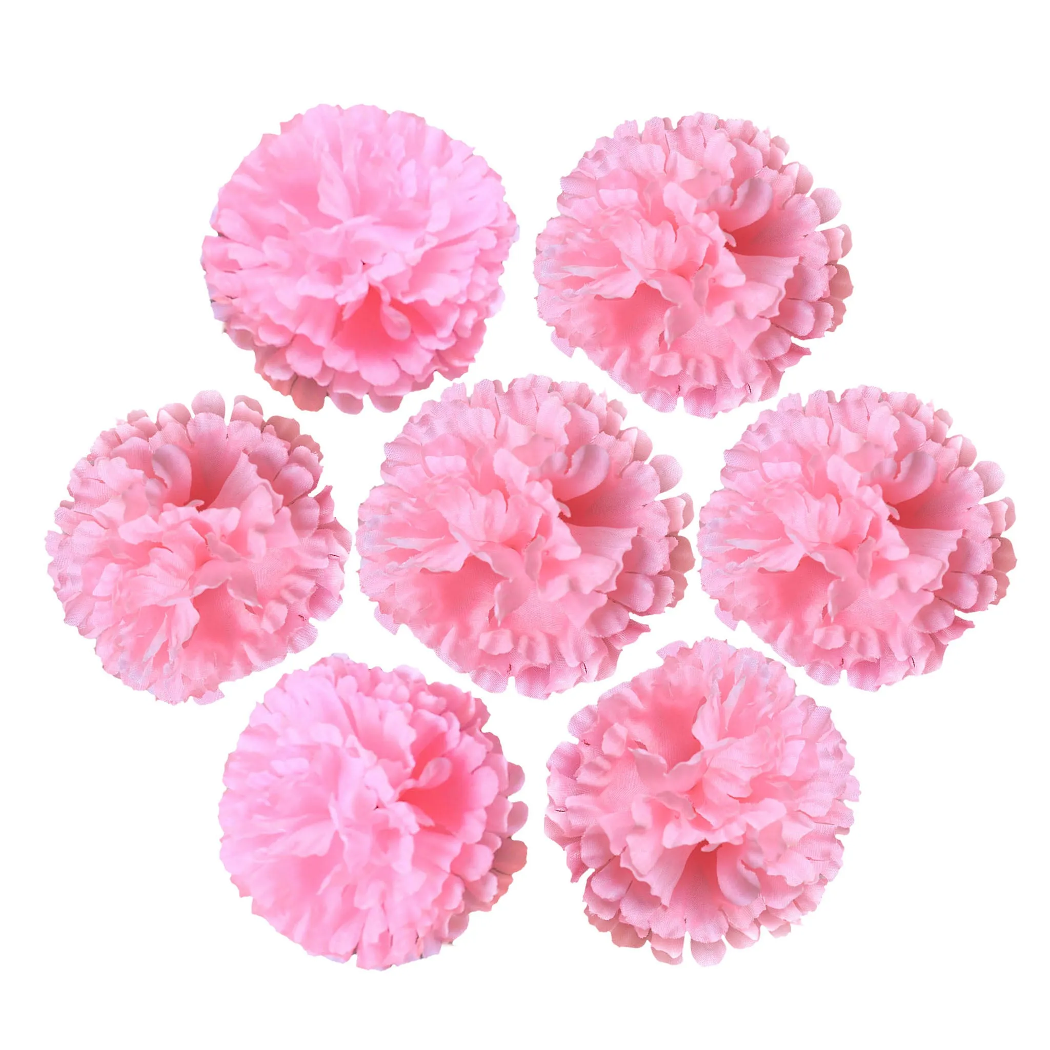 Silk Carnation Flowers Wholesale Bulk Fake Flower Heads 100 pcs