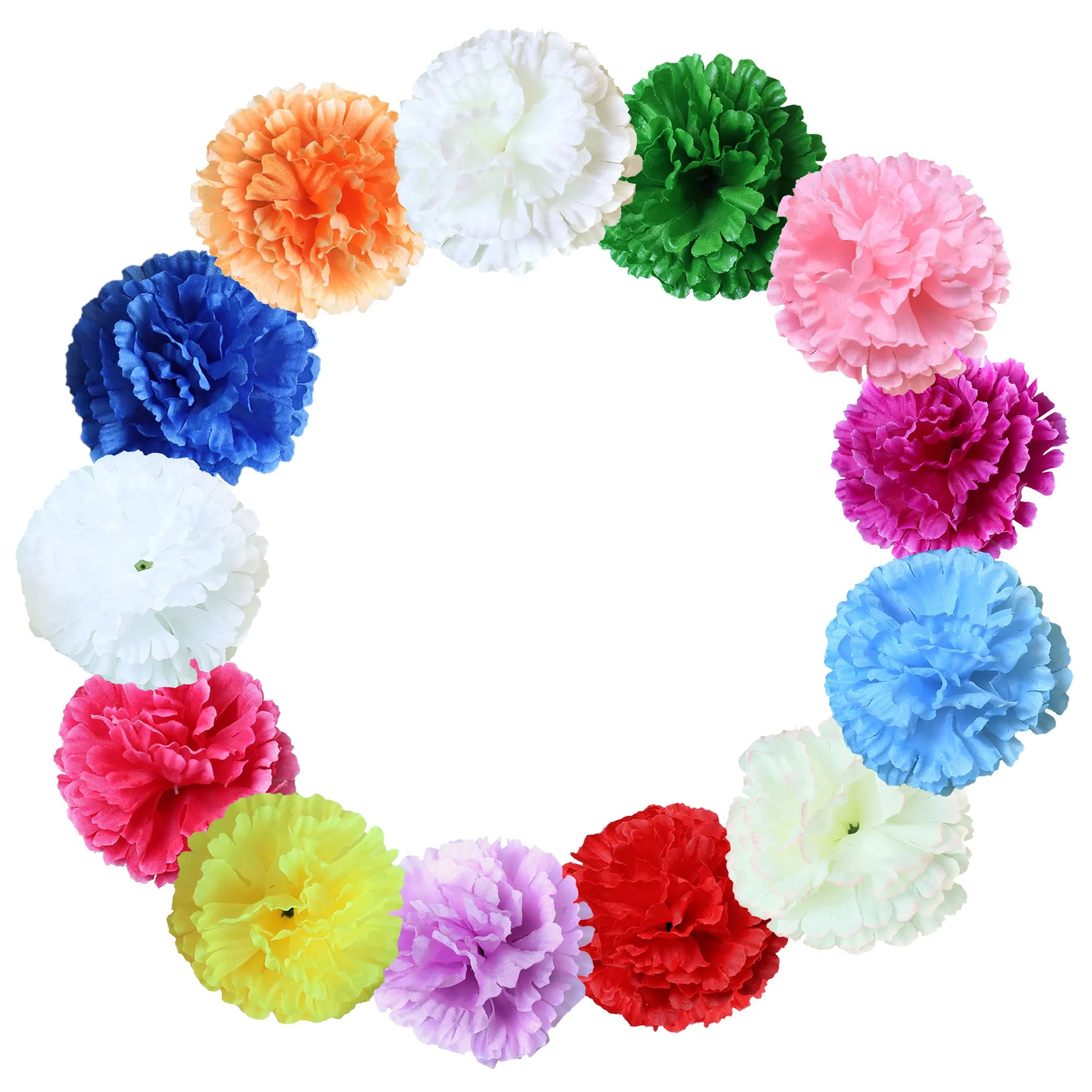 Silk Carnation Flowers Wholesale Bulk Fake Flower Heads 100 pcs