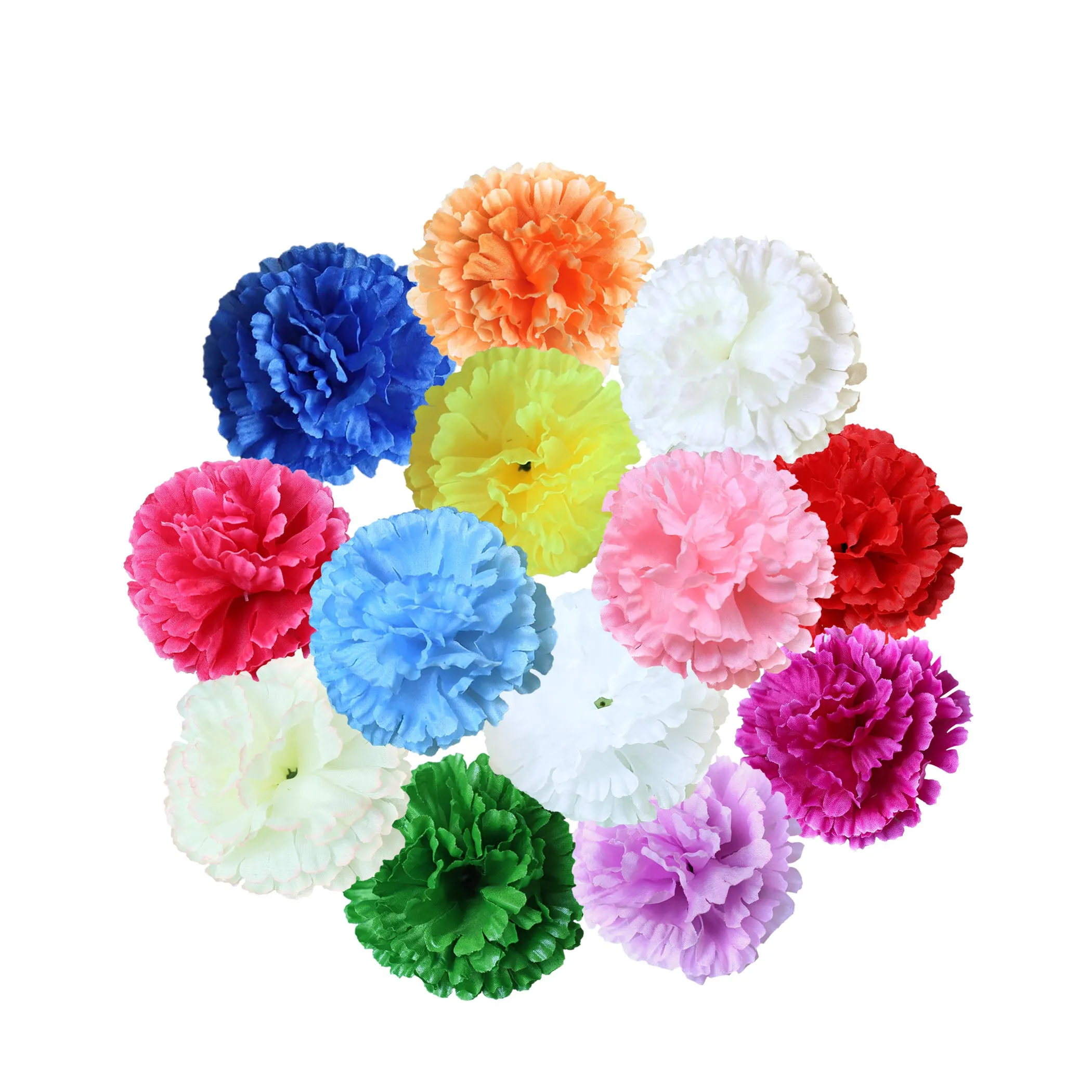 Silk Carnation Flowers Wholesale Bulk Fake Flower Heads 100 pcs