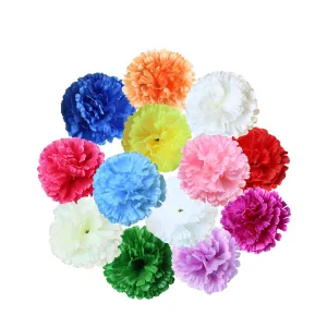 Silk Carnation Flowers Wholesale Bulk Fake Flower Heads 100 pcs