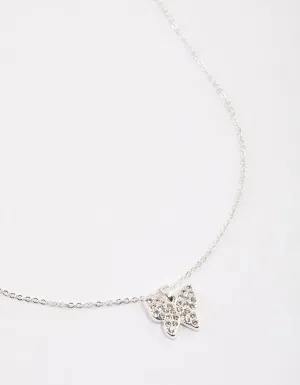 Silver Pave Butterfly Necklace & Polishing Set