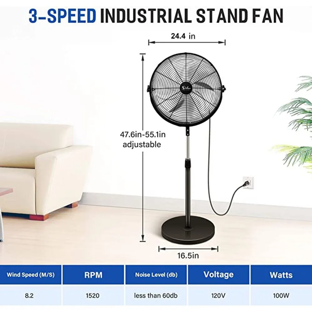 Simple Deluxe 20 Inch Pedestal Standing Fan