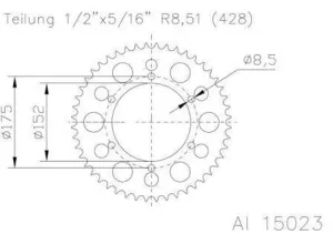 *SPROCKET REAR ESJOT YAMAHA DT125R TDR125 DT125X DT200R  88-06 49T