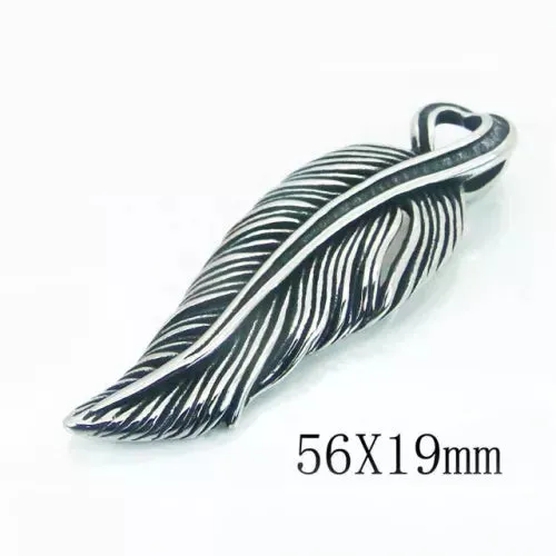 Stainless Steel Feather Pendant Necklace