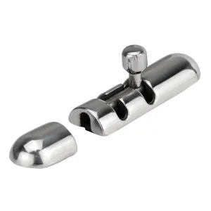 Stainless Steel Rounded Slim Barrel Bolt - Concealed Mount Holes