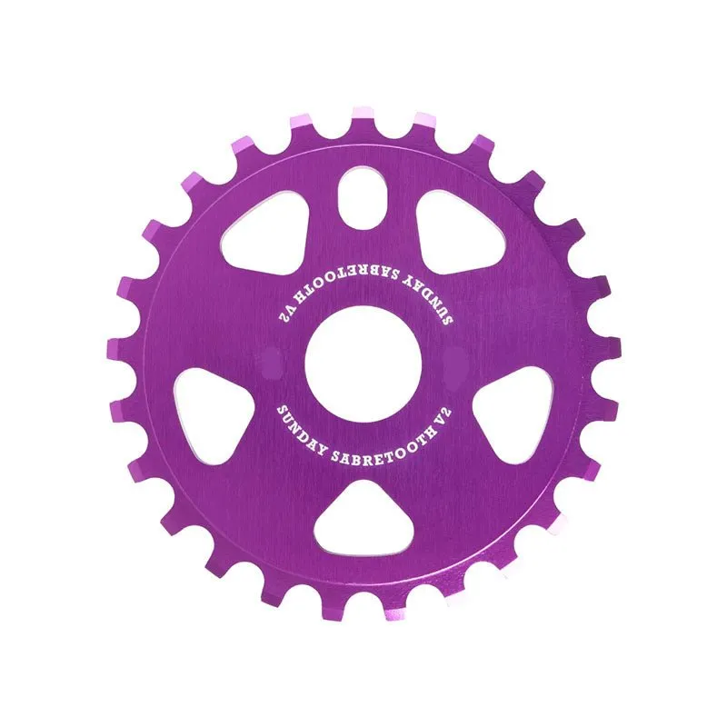 Sunday Sabretooth V2 Anodized Purple 28T Sprocket