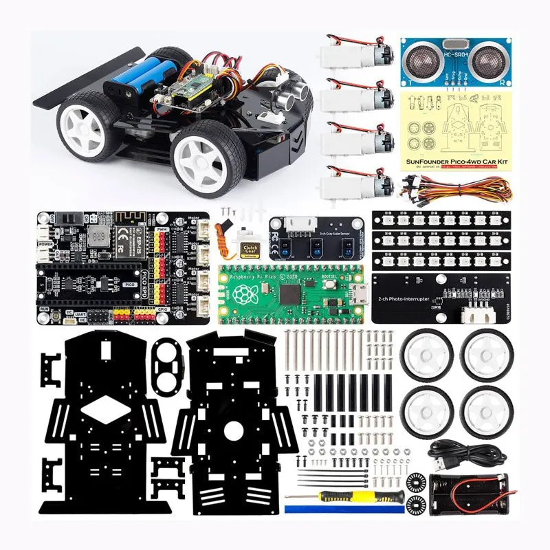 SunFounder 4WD Robot Car Kit for Raspberry Pi Pico