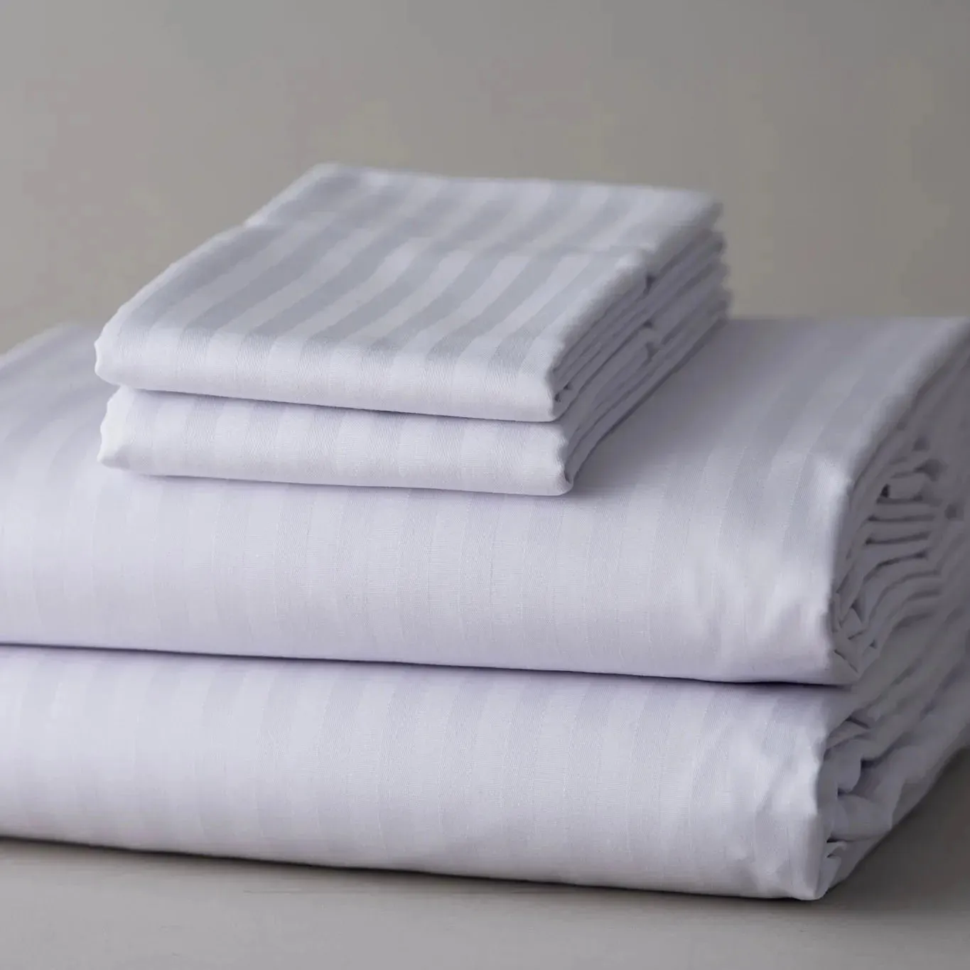 T-310 White Blended 6MM Satin Stripe Sheets