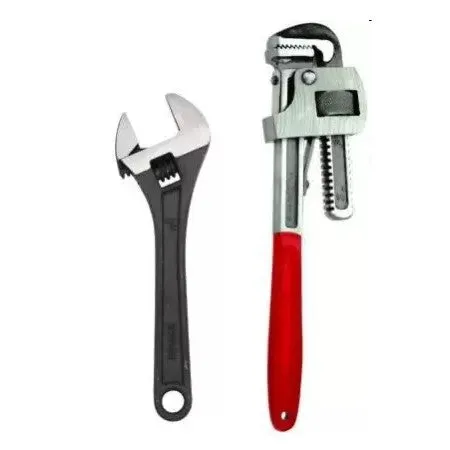 Toolkit Combo - Heavy Duty Pipe Wrench, 2-in-1 Screwdriver, and Adjustable Spanner