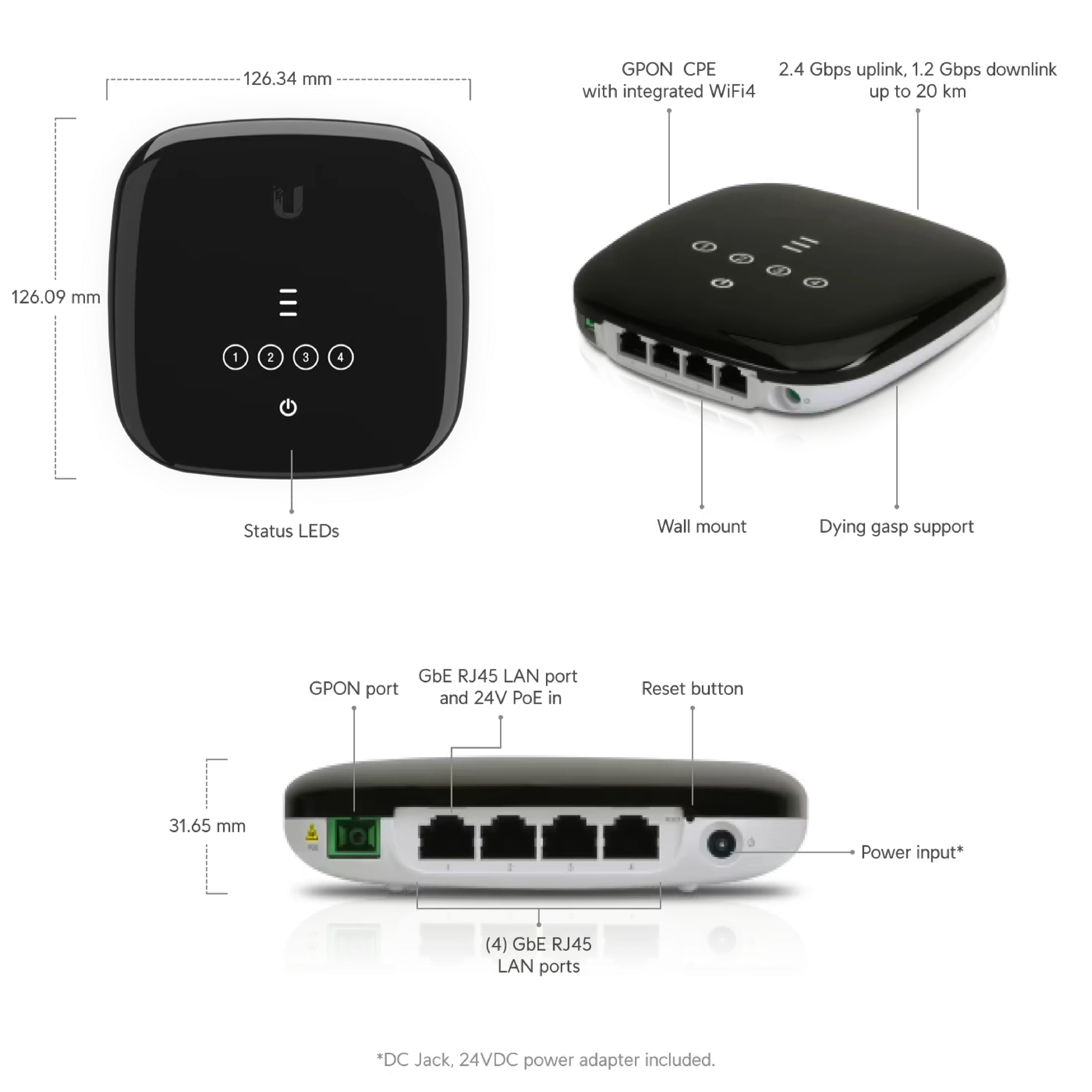 Ubiquiti UF-WIFI UISP Fiber WiFi GPON CPE