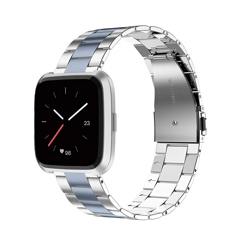 Wearlizer Stainless Steel Fitbit Versa/Versa 2 /Versa Lite/Versa SE Bands Women Men,Ultra-Thin Lightweight