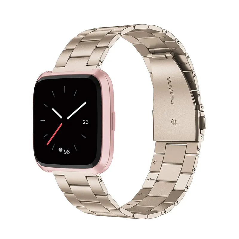 Wearlizer Stainless Steel Fitbit Versa/Versa 2 /Versa Lite/Versa SE Bands Women Men,Ultra-Thin Lightweight