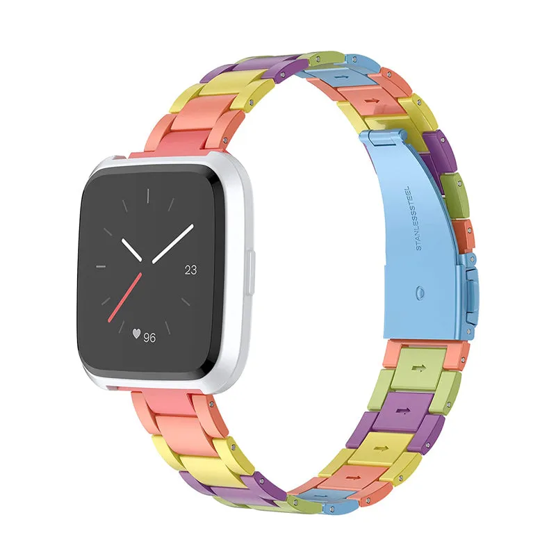 Wearlizer Stainless Steel Fitbit Versa/Versa 2 /Versa Lite/Versa SE Bands Women Men,Ultra-Thin Lightweight