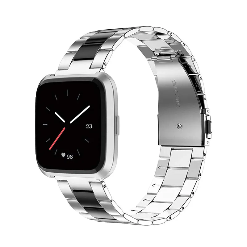 Wearlizer Stainless Steel Fitbit Versa/Versa 2 /Versa Lite/Versa SE Bands Women Men,Ultra-Thin Lightweight