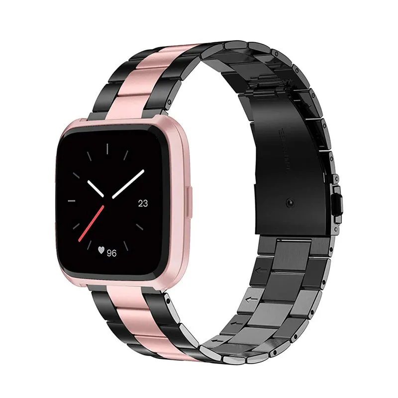 Wearlizer Stainless Steel Fitbit Versa/Versa 2 /Versa Lite/Versa SE Bands Women Men,Ultra-Thin Lightweight