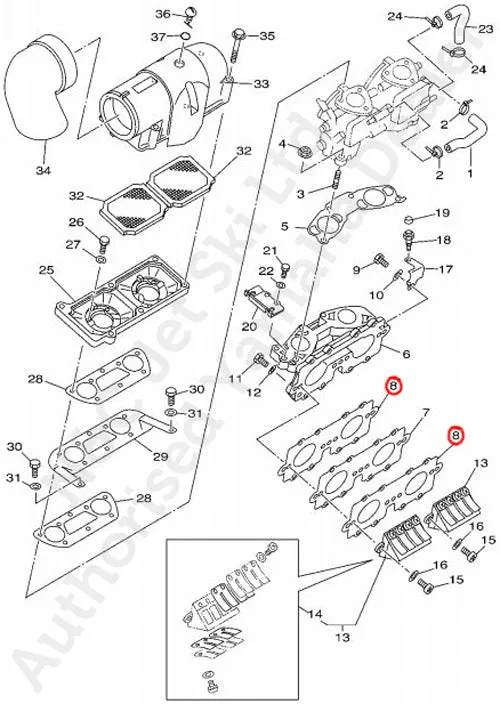 YAMAHA Genuine 700 & 760 Inlet Manifold Gasket