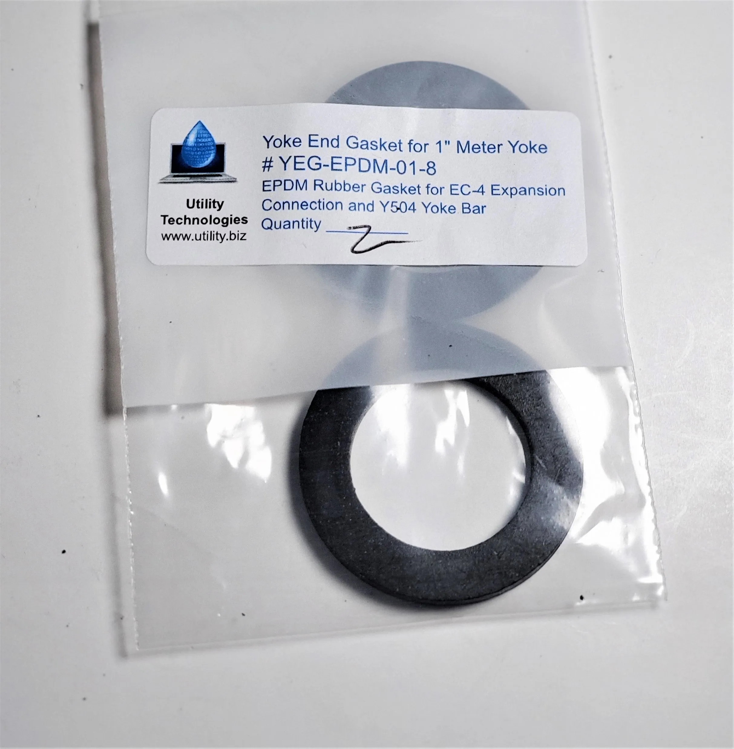 YOKE END Water Meter Gasket, for 1" meters, GT-123, 1/8" Thick EPDM Rubber