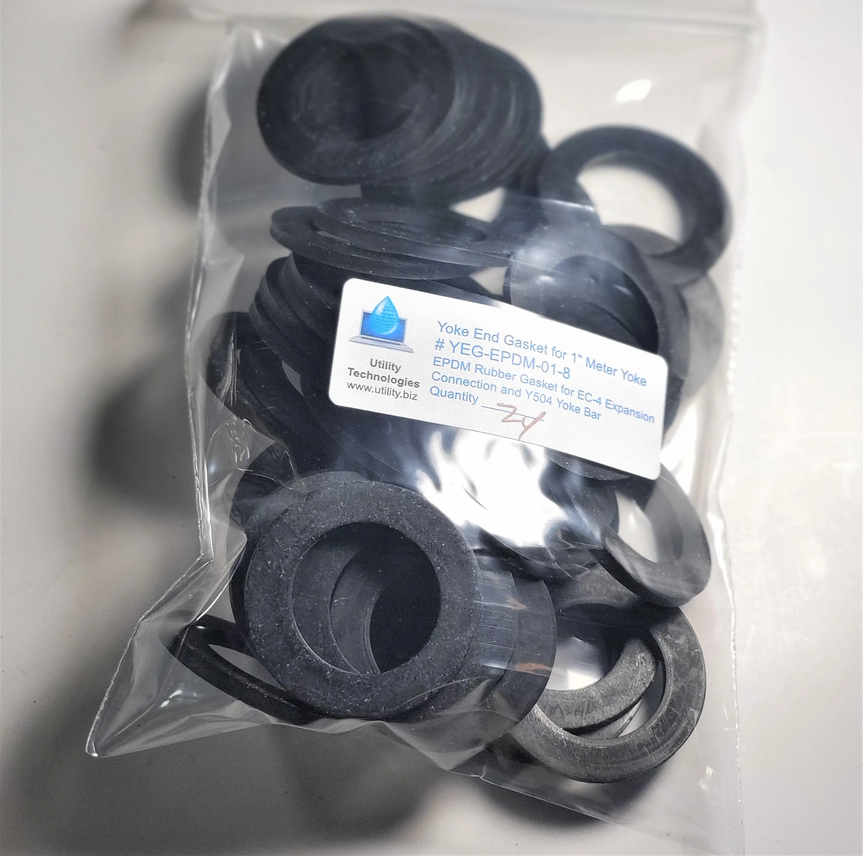 YOKE END Water Meter Gasket, for 1" meters, GT-123, 1/8" Thick EPDM Rubber