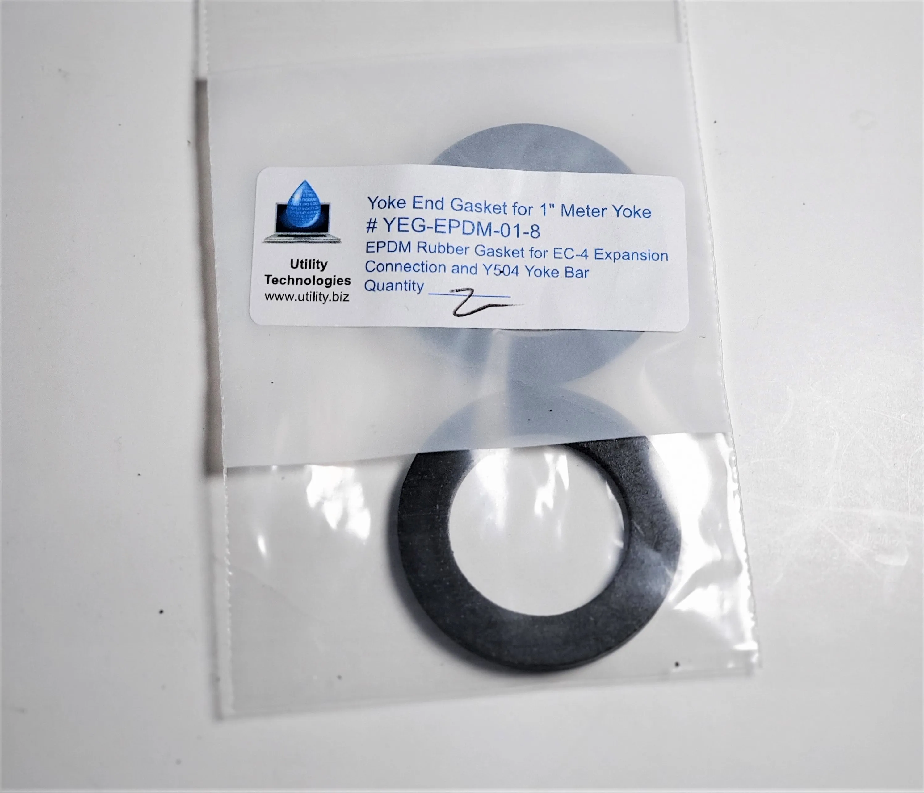 YOKE END Water Meter Gasket, for 1" meters, GT-123, 1/8" Thick EPDM Rubber