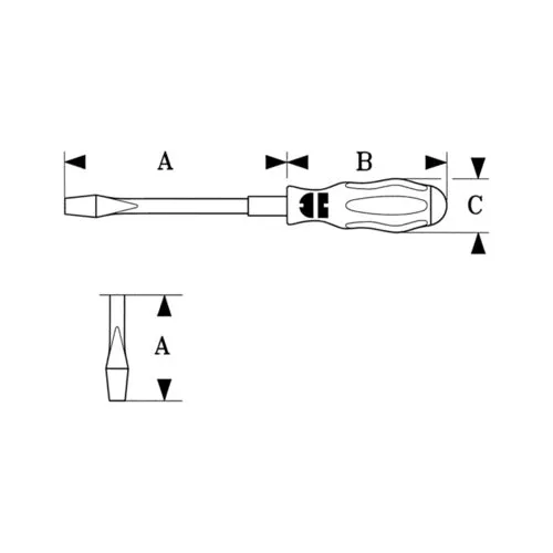 ZEBRA Slotted Screwdriver - Hexagon Blade, Impact Cap, Wrench Adpater - 1.2 x 7.0mm